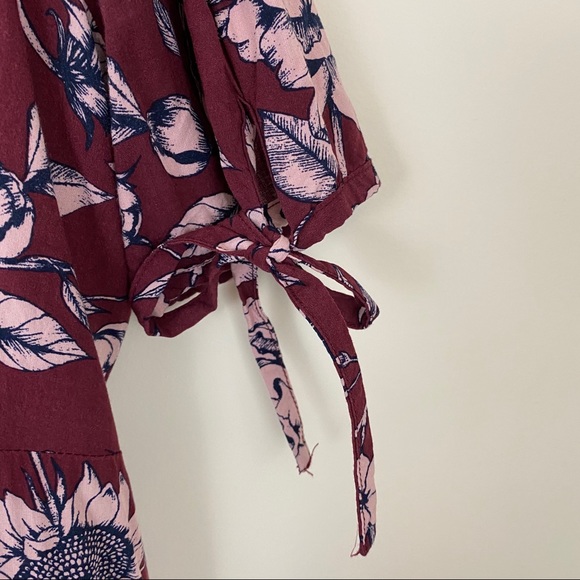 Motherhood Maternity Dark Red Floral Button Top M - Picture 10 of 12